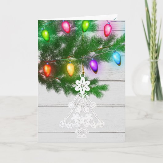 Witte kerstboomornament lichten sjabloon (Voorkant)