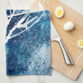 Witte kerstboomsneeuw theedoek (Quarter Fold)