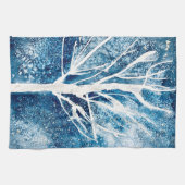 Witte kerstboomsneeuw theedoek (Horizontaal)