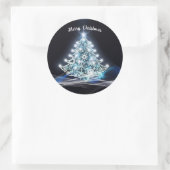 Witte kerstboomsticker ronde sticker (Tas)