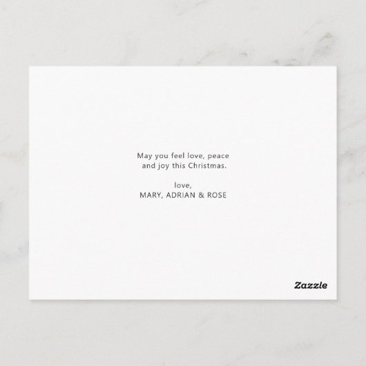 witte kerstborstelscriptbedekking fotokaart briefkaart (Achterkant)