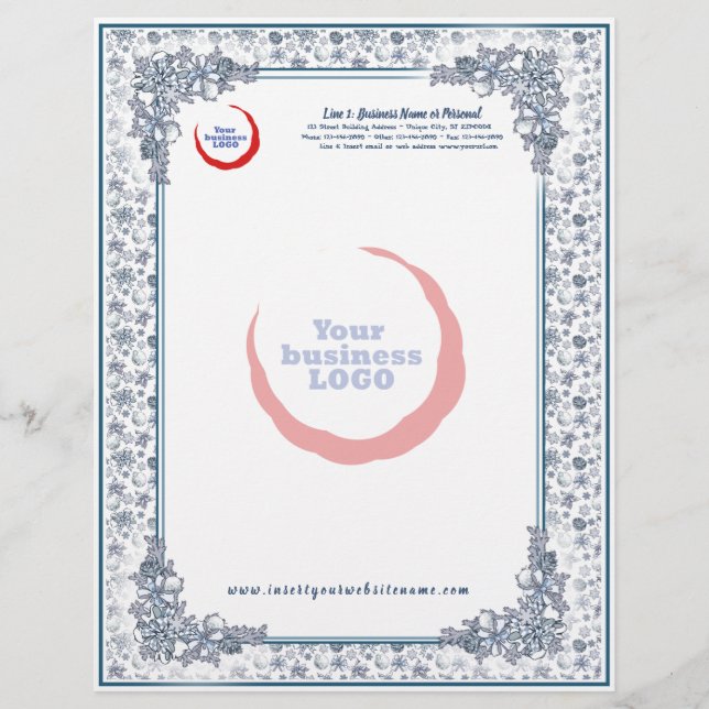 Witte kerstbriefje met WATERMARK Briefhoofd (Voorkant)