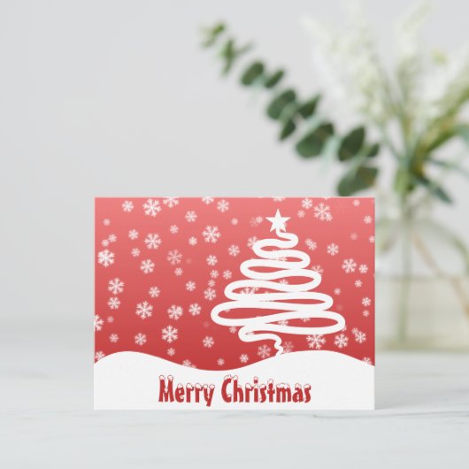 Witte kerstBriefkaart Briefkaart (Staand voorkant)