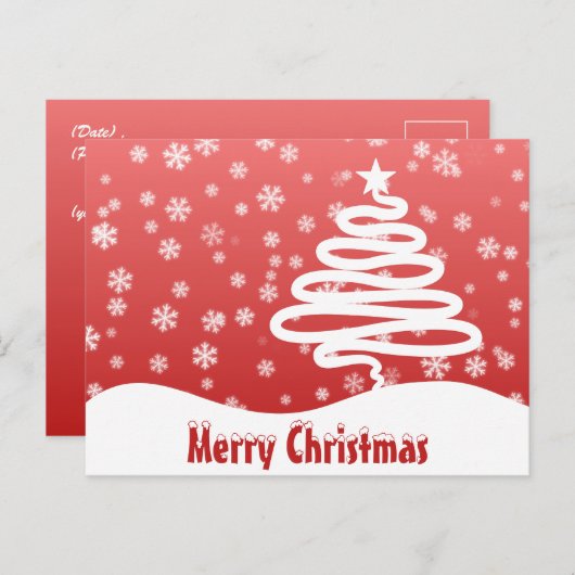 Witte kerstBriefkaart Briefkaart (Voorkant / Achterkant)