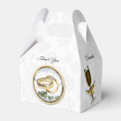Witte kerstbruiloft bedankdoosjes (Achterkant)
