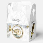 Witte kerstbruiloft bedankdoosjes (Geopend)