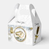 Witte kerstbruiloft bedankdoosjes (Voorkant Zijde)