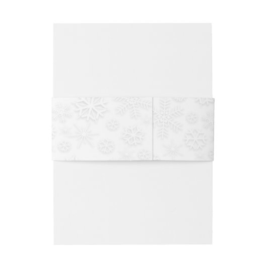 Witte kerstbruiloft Belly Band Uitnodigingen Wikkel (Achterkant Voorbeeld)