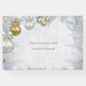 Witte kerstbruiloft gastenboek (Achterkant)