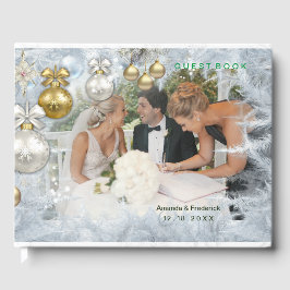 Witte kerstbruiloft gastenboek