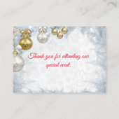 Witte kerstbruiloft informatiekaartje (Achterkant)