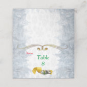 Witte kerstbruiloft plaatskaartje (Buitenkant ongevouwen)