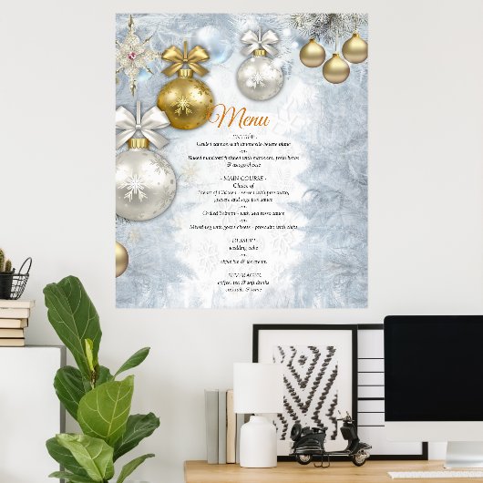 Witte kerstbruiloft poster (Thuiskantoor)