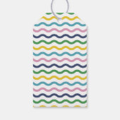 Witte Kerstcadeau-etiket met golvende lijnen en de Cadeaulabel (Achterkant)