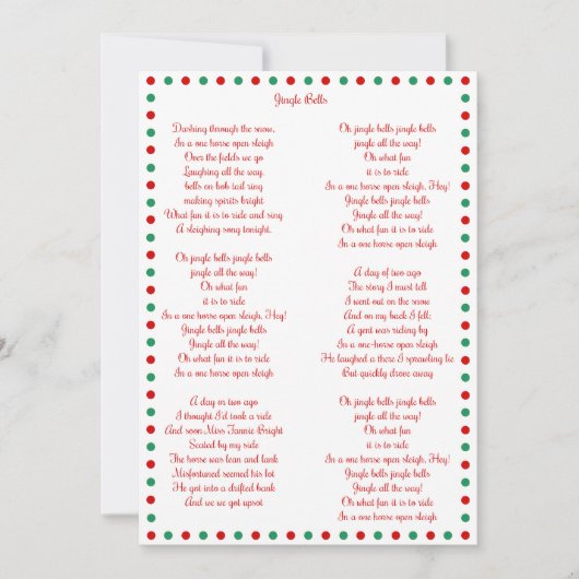 Witte kerstcadeau met Jingle Bells Kaart (Voorkant)