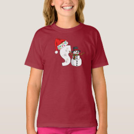 Witte kerstcadeauletter t-shirt