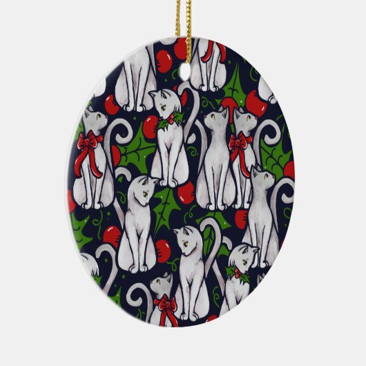 Witte kerstcadeautjes van Yule Keramisch Ornament (Rechts)