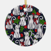 Witte kerstcadeautjes van Yule Keramisch Ornament (Voorkant)