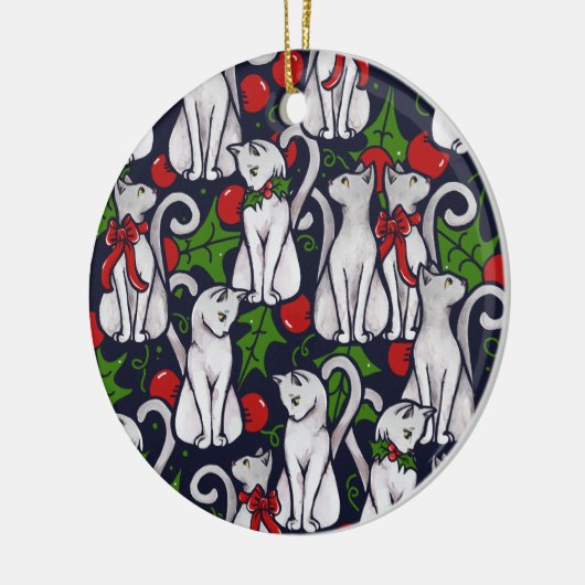 Witte kerstcadeautjes van Yule Keramisch Ornament (Links)