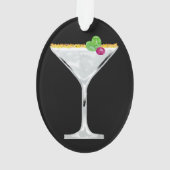Witte kerstcocktail op maat ornament (achterkant)