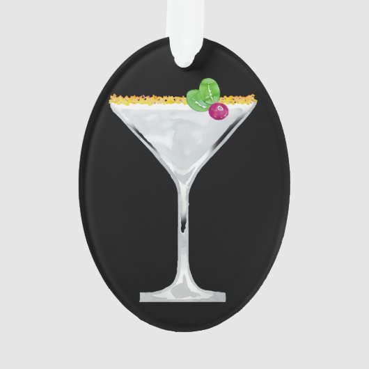 Witte kerstcocktail op maat ornament (achterkant)