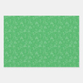 Witte kerstcontouren op Parkietgroen Inpakpapier Vel (Voorkant 3)