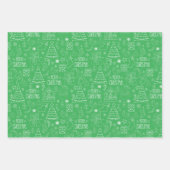 Witte kerstcontouren op Parkietgroen Inpakpapier Vel (Voorkant)