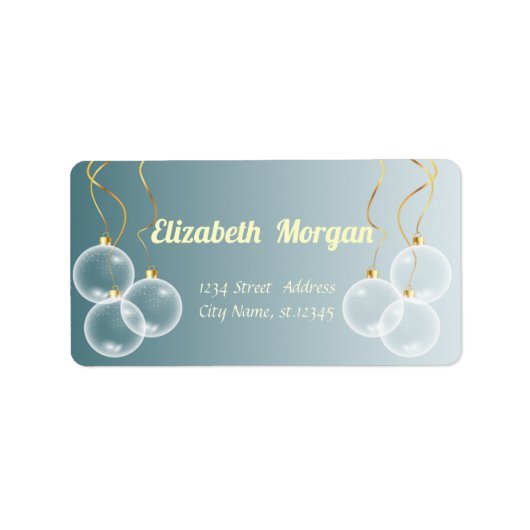 Witte Kerstdagen Blauwe feestdag, Kerstmis Etiket (Voorkant)