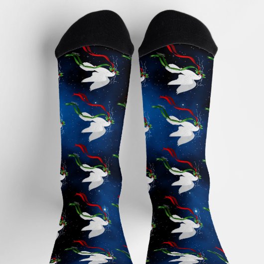 Witte kerstdove-sokken sokken (Top)