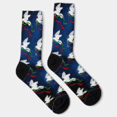 Witte kerstdove-sokken sokken (Rechts)