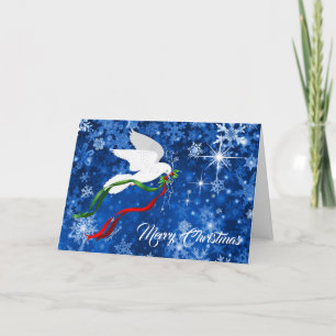 Witte Kerstduif vakantie Kaart