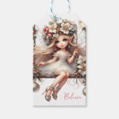 Witte kerstfee cadeaulabel (Voorkant)