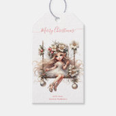 Witte kerstfee cadeaulabel (Voorkant)