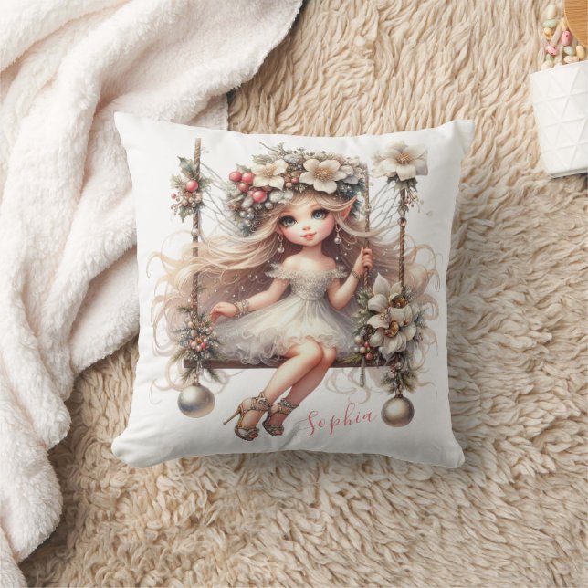 Witte kerstfee kussen (Deken)