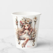 Witte kerstfee papieren bekers (Voorkant)