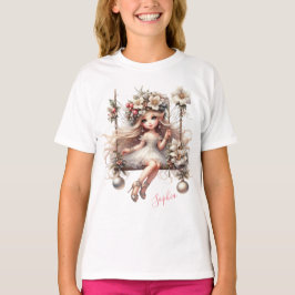 Witte kerstfee t-shirt