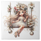 Witte kerstfee tegeltje (Voorkant)