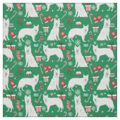 witte kerstfeestdag stof (Swatch)