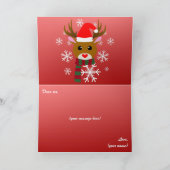 Witte Kerstfoto Rudolph Red Nosed Reindeer Kaart (Binnen)