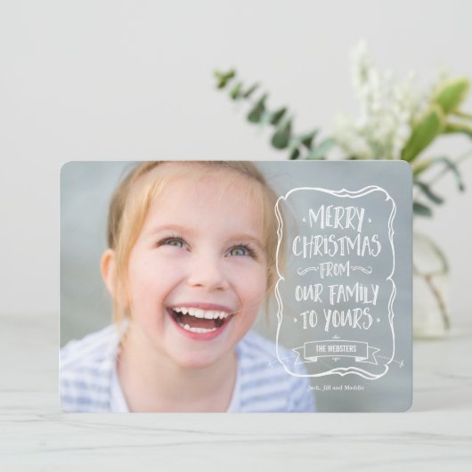 Witte kerstgroet voor u feestdagenkaart (Staand voorkant)