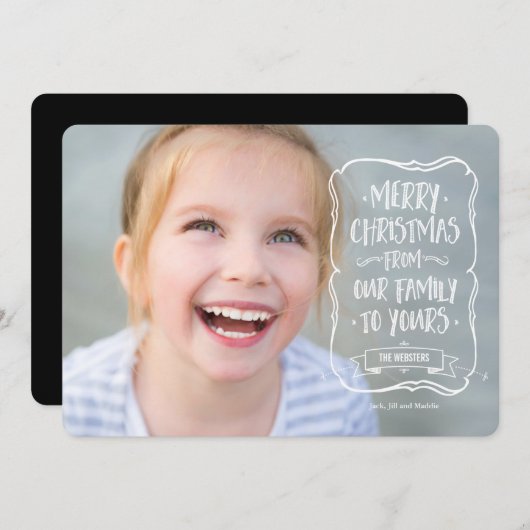 Witte kerstgroet voor u feestdagenkaart (Voorkant / Achterkant)