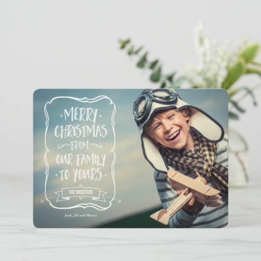 Witte kerstgroet voor u feestdagenkaart (Staand voorkant)