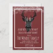 Witte Kerstherten Geruite Baby Shower Kaart (Voorkant)