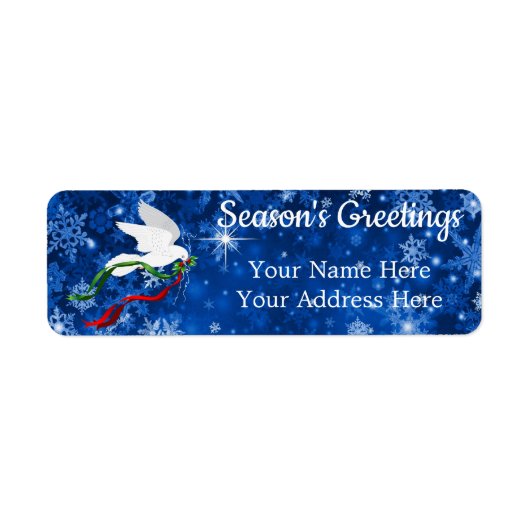 Witte kersthond etiket (Voorkant)