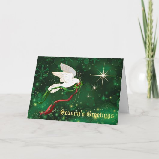Witte kersthond feestdagen kaart (Voorkant)