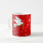 Witte kersthond koffiemok (Voorkant links)