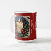 Witte kerstkaars  koffiemok (Voorkant links)