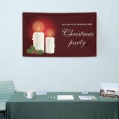 Witte kerstkaarsen op het Rode Kerstfeest Spandoek (Beurs)