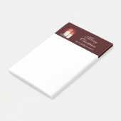 Witte kerstkaarsen op rood met aangepaste tekst post-it® notes (Schuin)