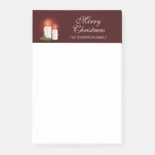 Witte kerstkaarsen op rood met aangepaste tekst post-it® notes (Voorkant)